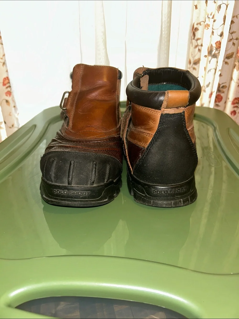 Polo by Ralph Lauren Brown Leather Men’s Rain & Snow Boots with Black Toe
